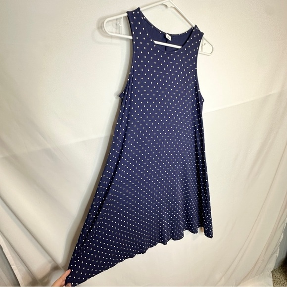 Old Navy Blue White Sleeveless Polka Dot Sun Dress Women’s Size Small - Picture 2 of 6